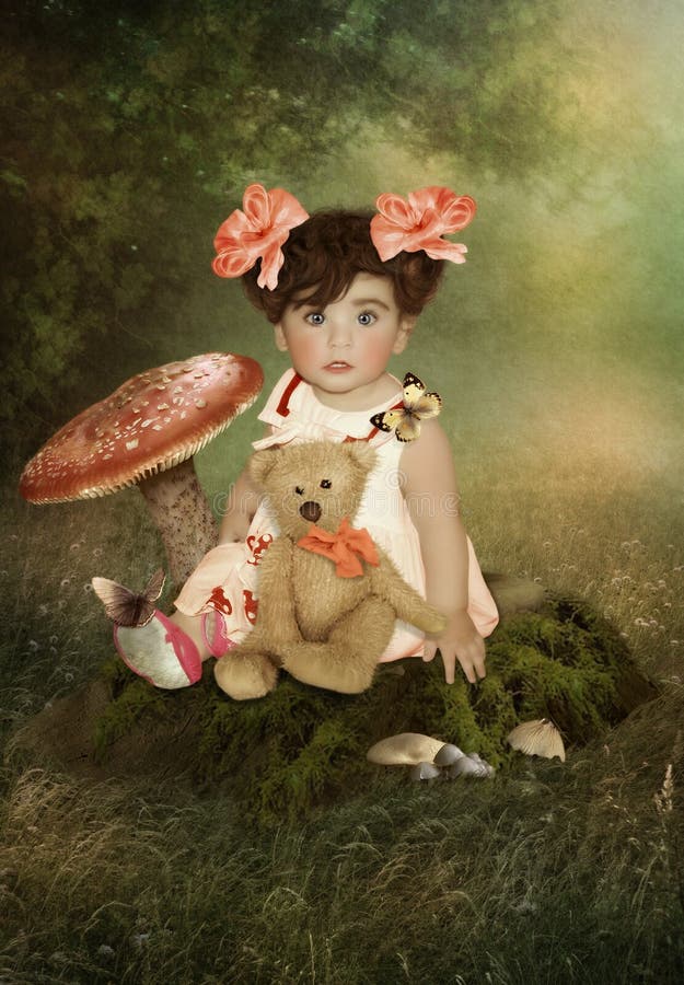 Girl with teddy bear