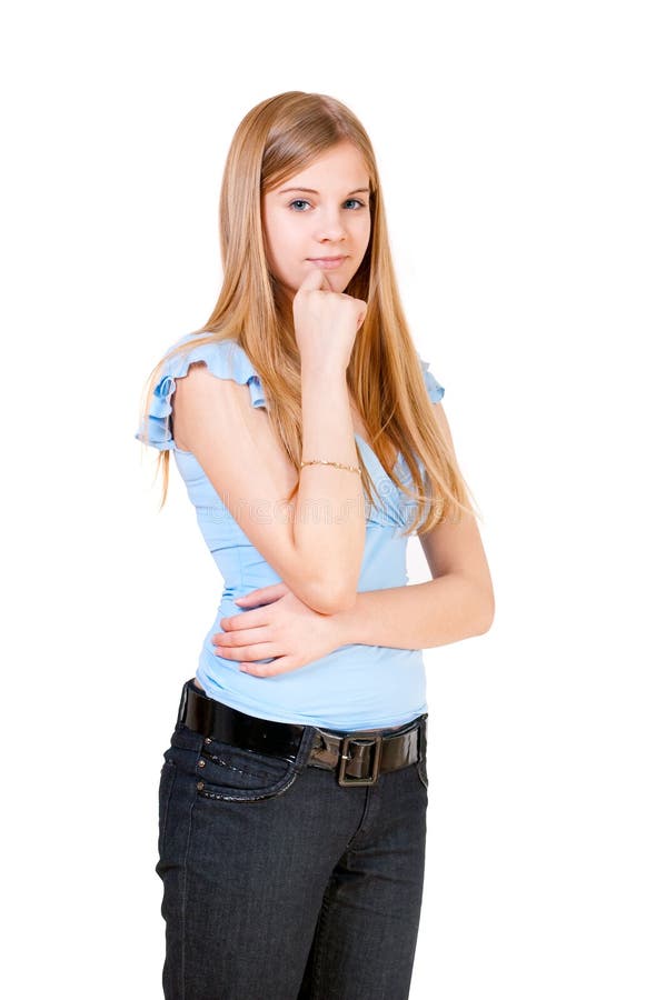 The Girl the Teenager Has Reflected Stock Image - Image of isolation ...