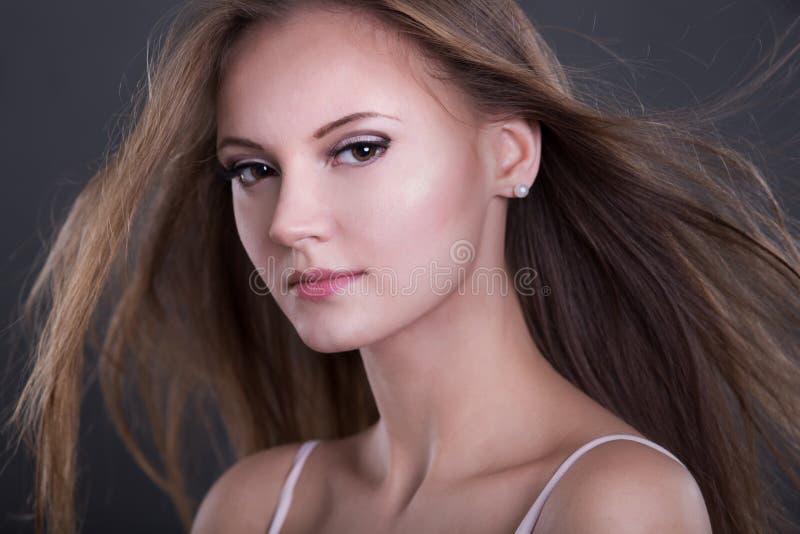 Girl teenager in studio stock image. Image of perfect 64881697