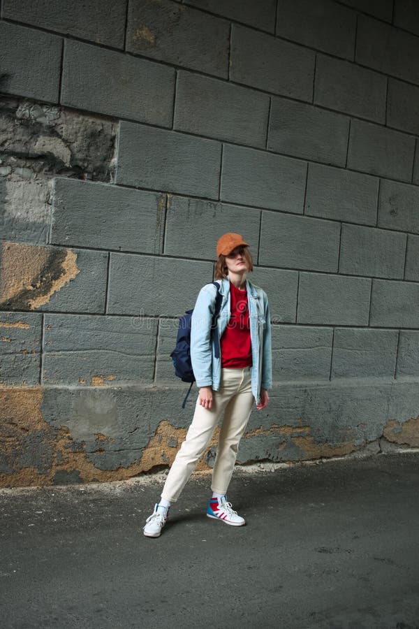 Girl Tomboy Photo in Full Growth. Street Fashion Stock Image - Image of ...