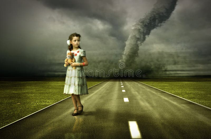 Girl tornado stock illustration. Illustration of scary - 15558484