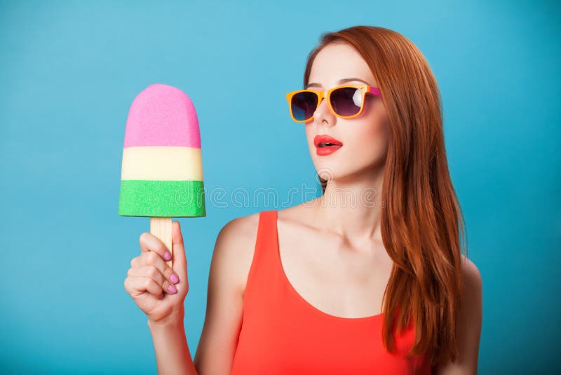 Girl with toy ice cream