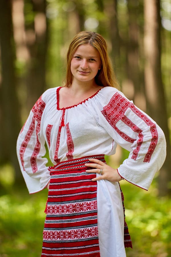 Girl in Traditional Romanian Costume Stock Image - Image of ethnology ...