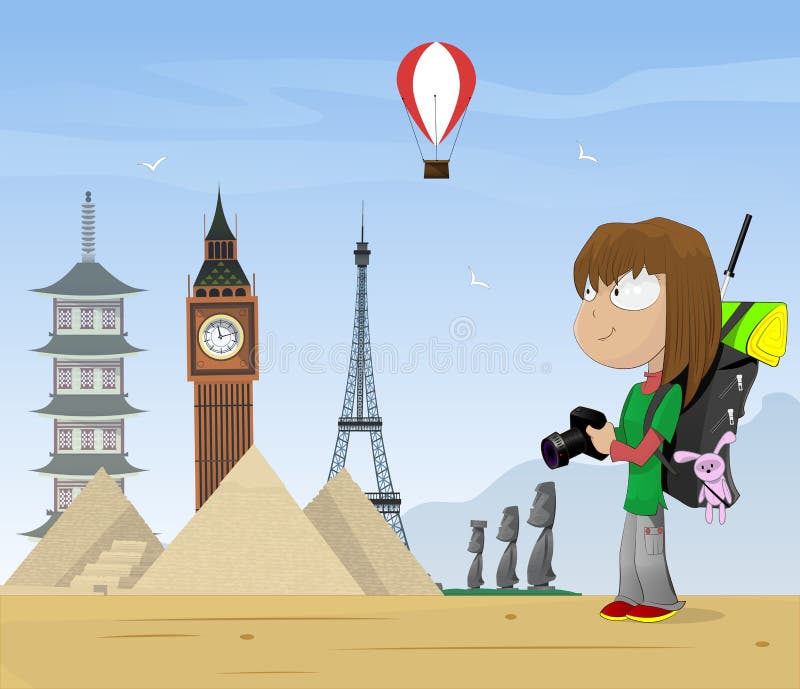 Girl travels the world