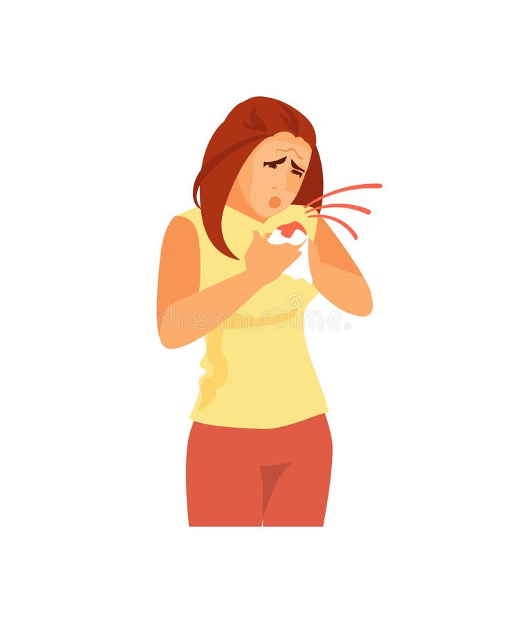 Girl with tuberculosis vector stock illustration Girl with tuberculosis vector stock illustration