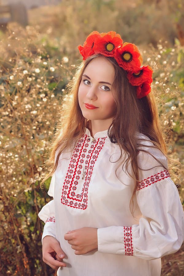 Girl in the Ukrainian National Native Costume Stock Image - Image of ...