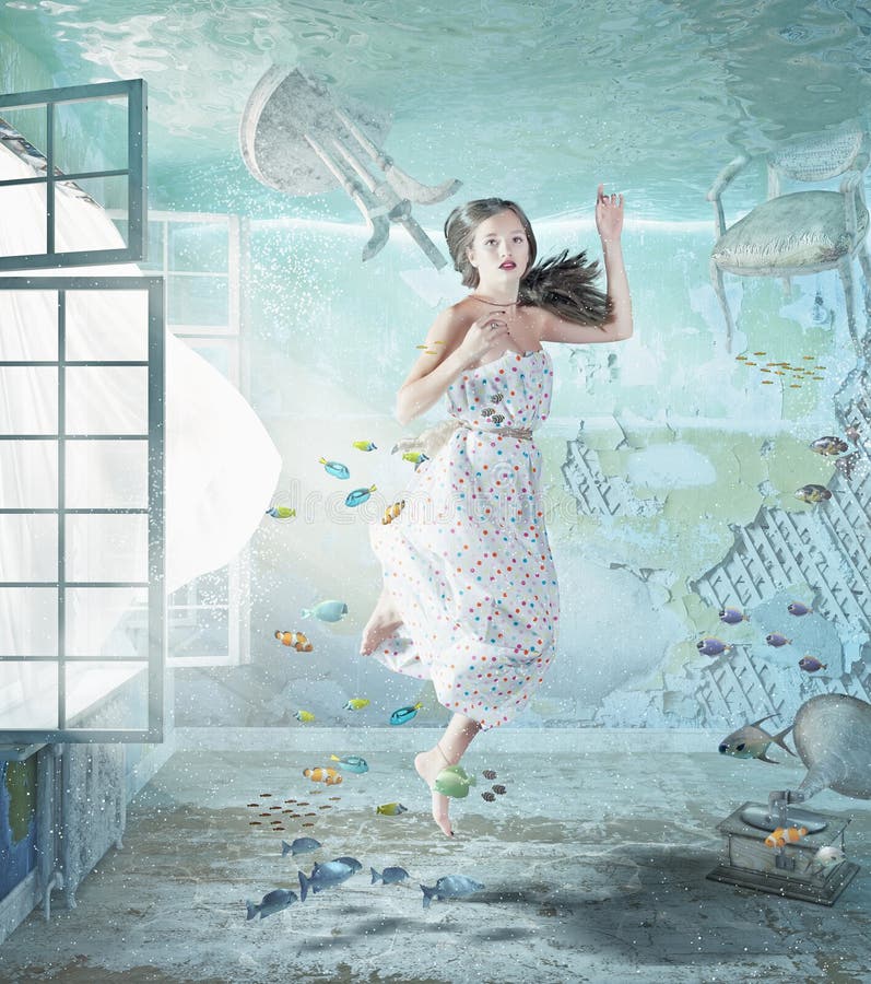 Girl underwater stock photo Girl underwater stock photo