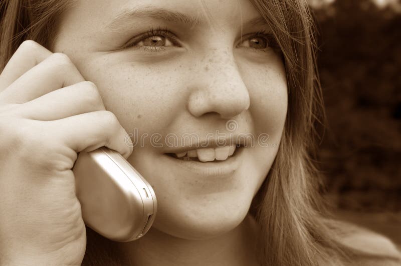 Girl using cellphone