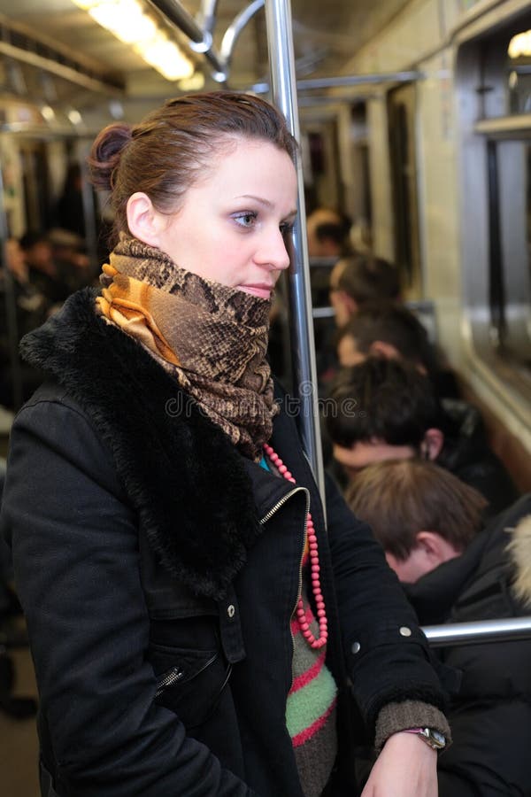Girl in subway metro stock photo. Image of russia, moscow 3137900