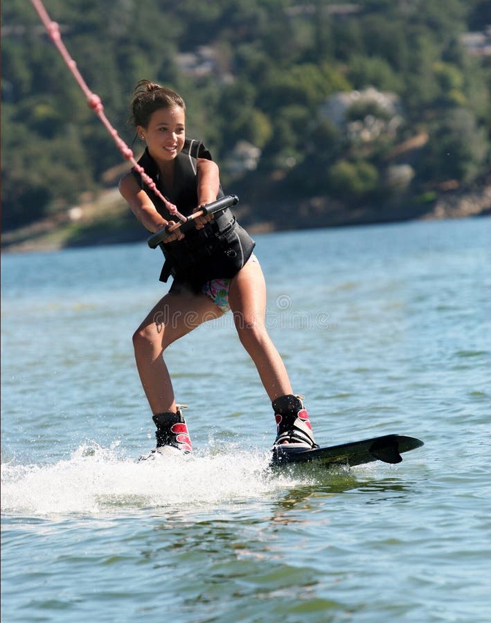 Girl wakeboarding stock photo. Image of wake, splash, lifestyle 1219722