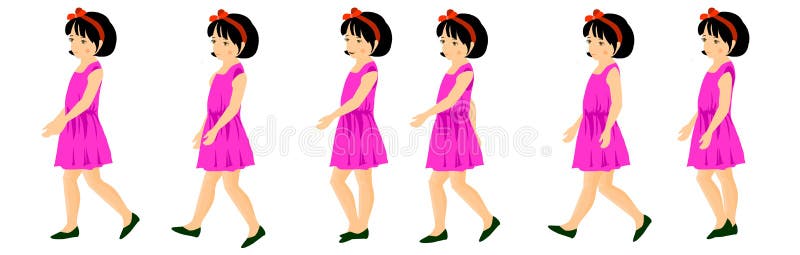 Girl Walking Animation Character Illustration on White Background Stock Vector - Illustration of character, people: 232242564 Girl Walking Animation Character Illustration on White Background Stock Vector - Illustration of character, people: 232242564