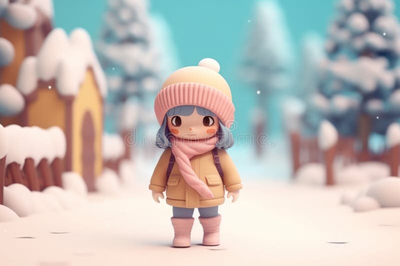 A Girl Walking in Winter Season Concept 3d Tiny Cute Isometric Generative  AI Stock Illustration - Illustration of christmas, lifestyle: 288023072