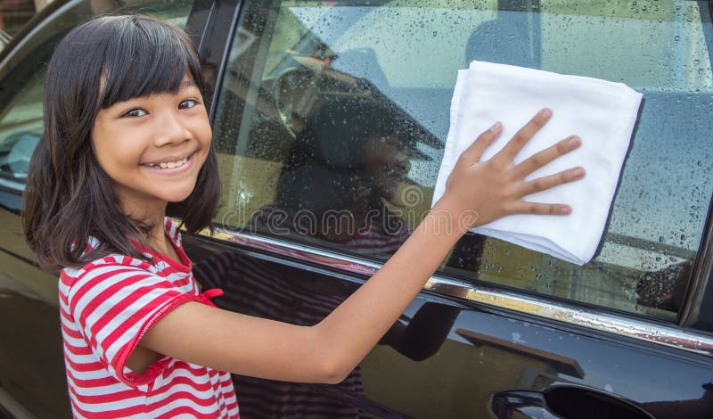 Girl Washing Car III