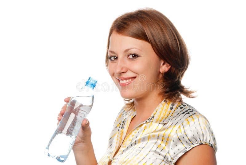 Girl with a water bottle stock photo. Image of bottle 15213624