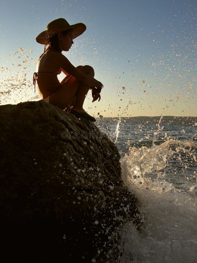 A girl and a waves