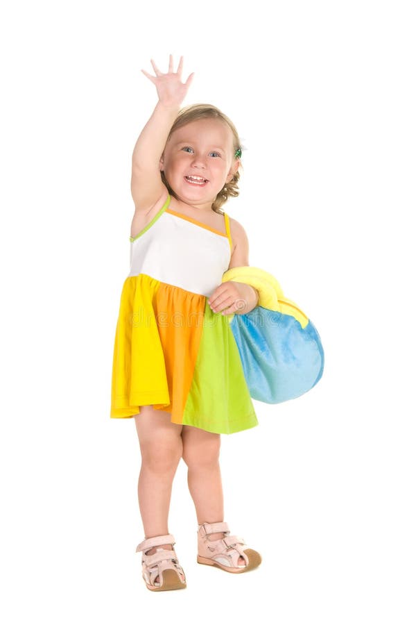 Girl waving from hand stock photo. Image of white, green - 32353634