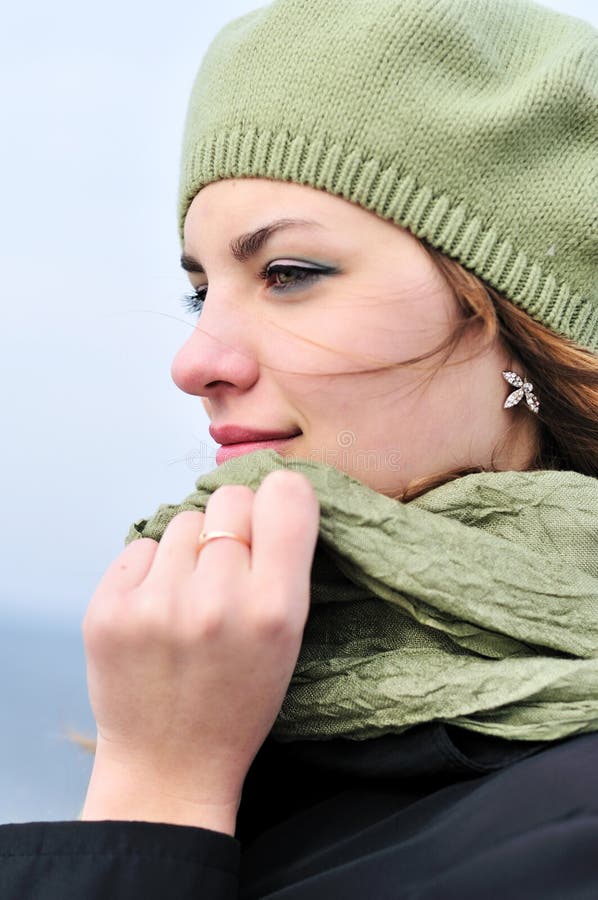 Girl wearing beret stock image. Image of pretty, female 13544643