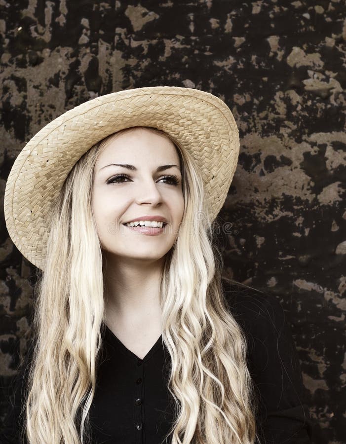 Girl wearing a hat stock image. Image of smile, young 36330007