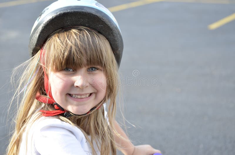 Girl wearing helmet stock photo. Image of enjoying, happy 28647130