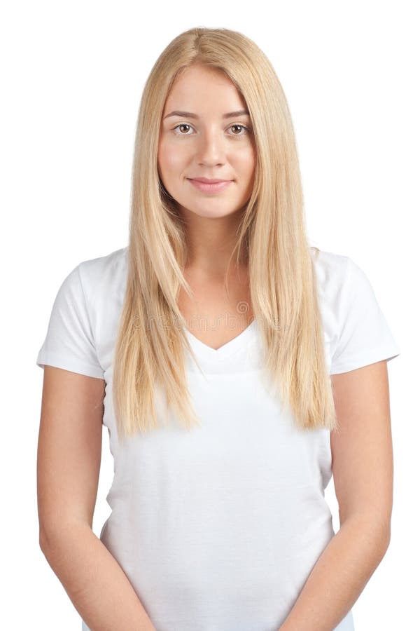 Girl wearing white t-shirt stock photo. Image of adult - 21398106
