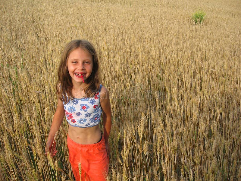 Girl in wheat field