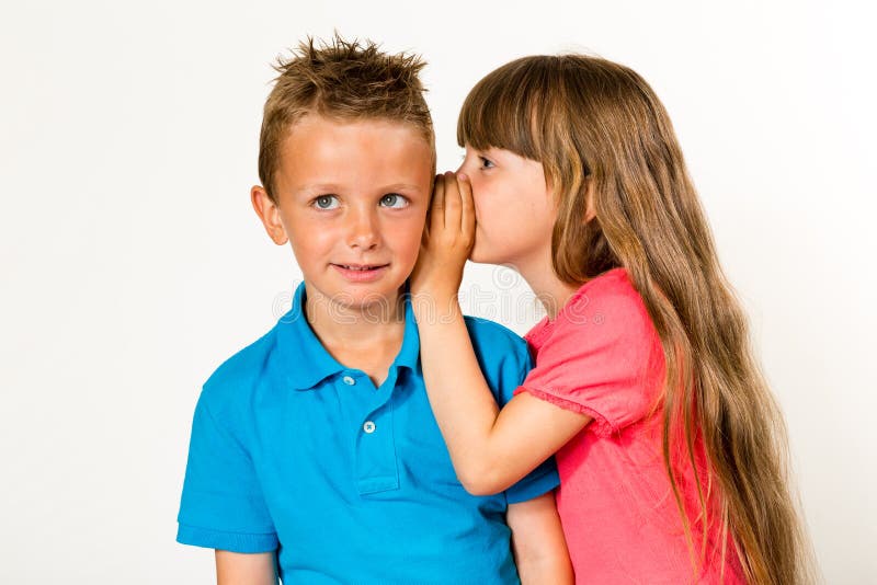 214 Young Boy Whispering To Young Girl Stock Photos - Free & Royalty 