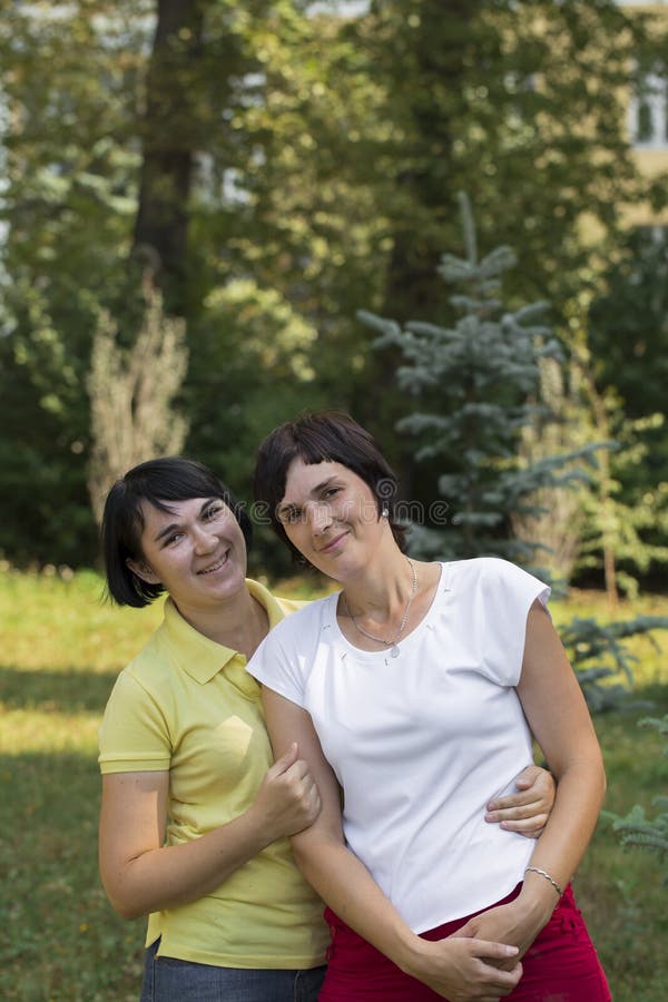 Two sisters in the park. Two sisters in the park