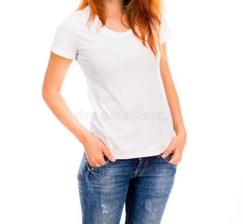 Girl in white tshirt stock image. Image of blond, beauty 29732507