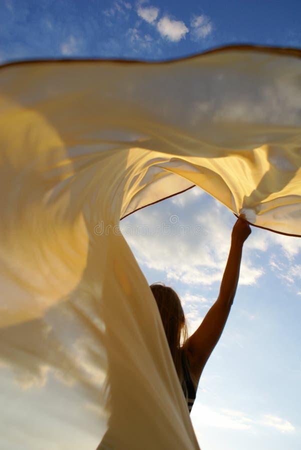 The girl and a wind