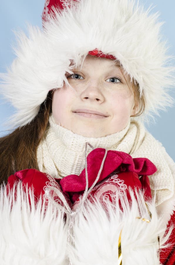 Girl in winter cap stock image. Image of white, teenager 29012747
