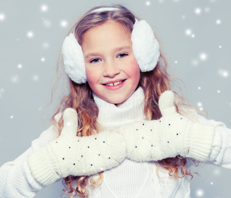 Girl in winter clothes stock image. Image of people - 128813307