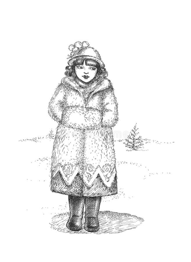 Girl at the winter street