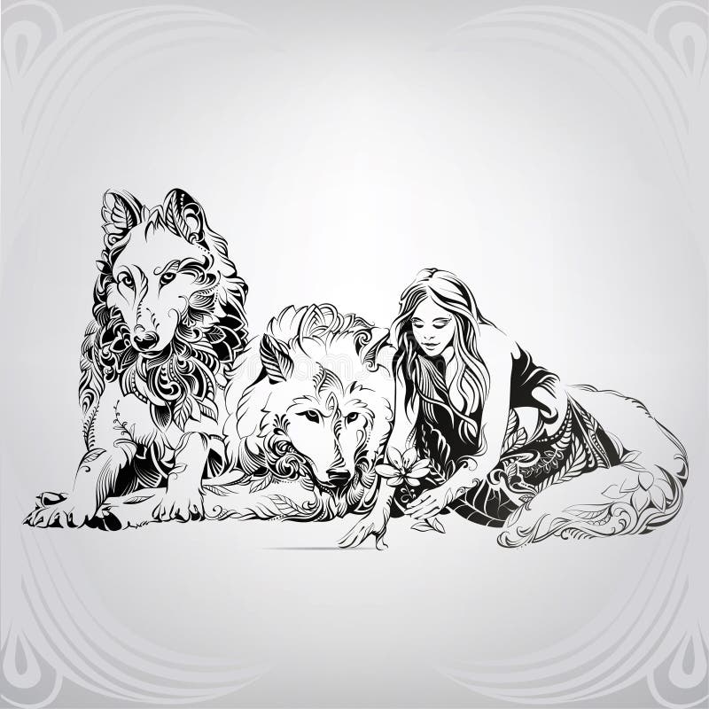 female werewolf sketches drawings
