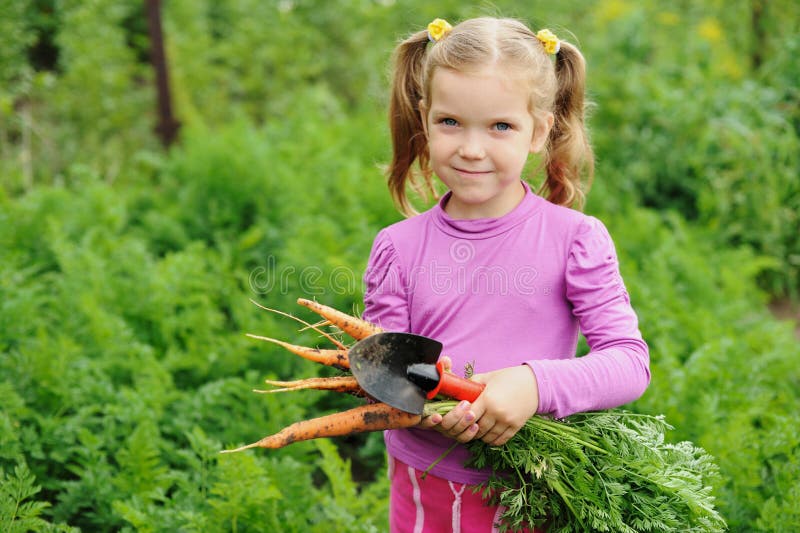 Girl working in the garden