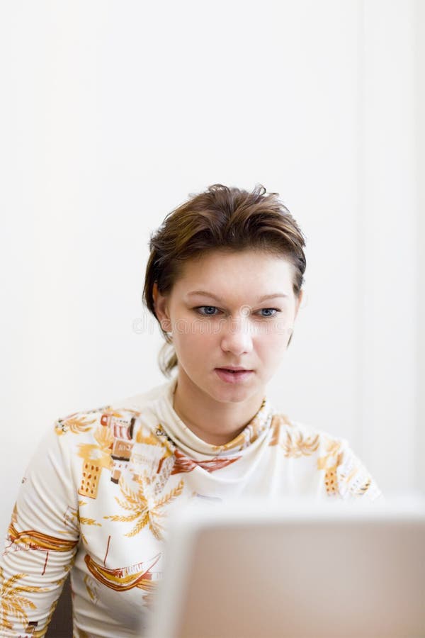 Girl working on laptop