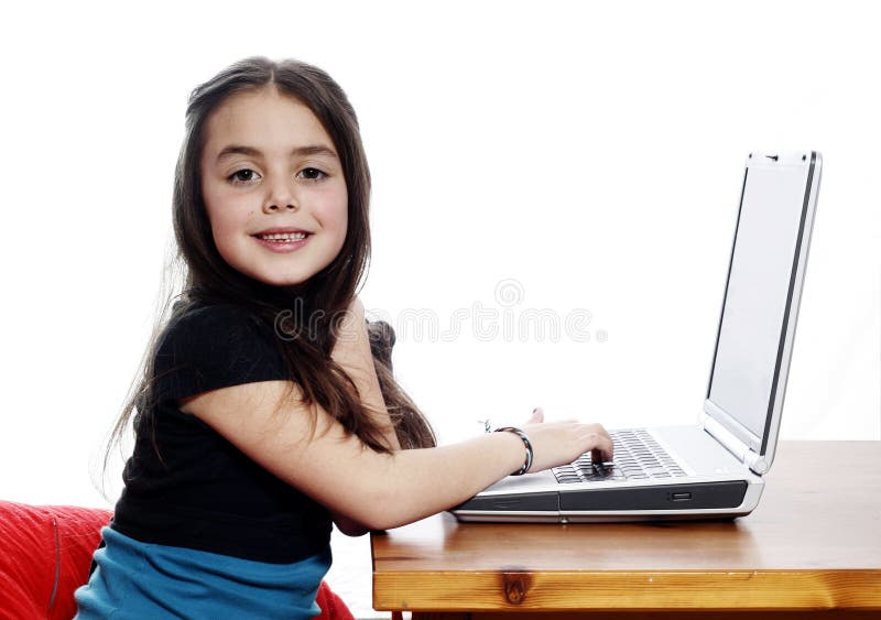 Girl working on the laptop