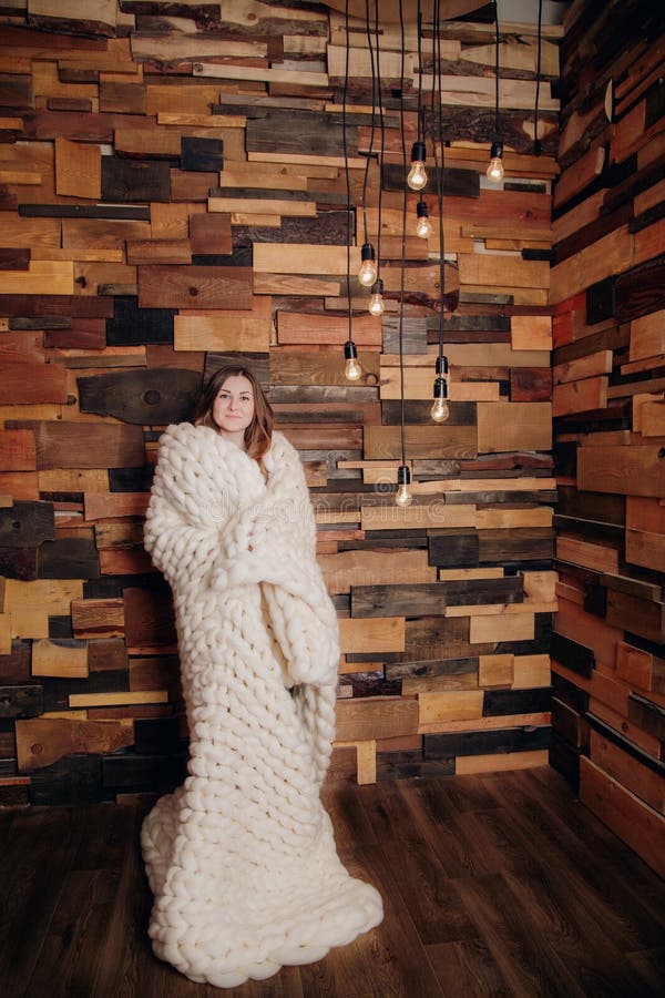 Girl wrapped in blankets stock image. Image of concept 81717121