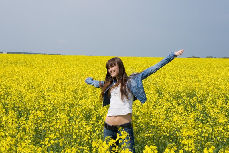 Girl in yellow field