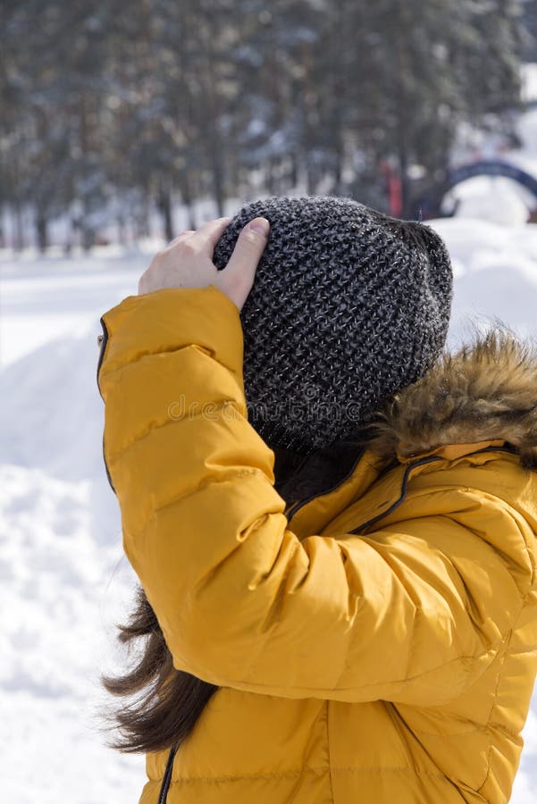 Girl in yellow jacket stock image. Image of casual, fashion 139390547