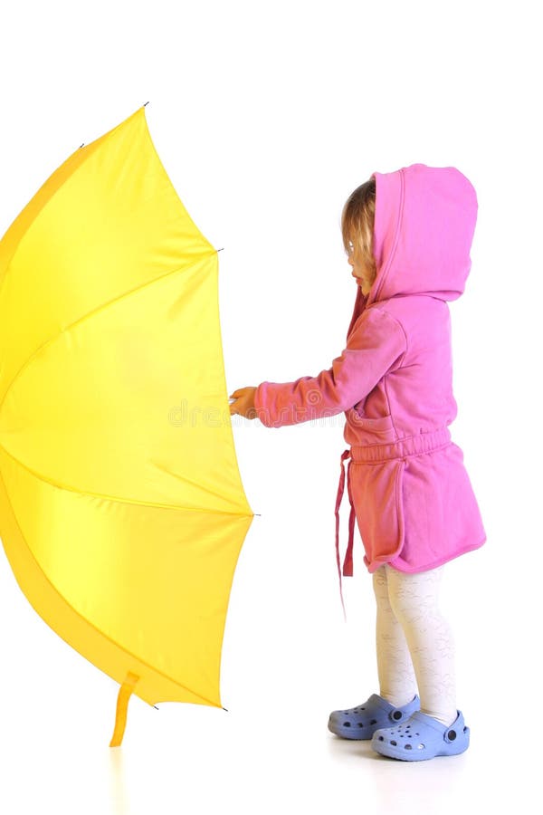 Girl with yellow umbrella