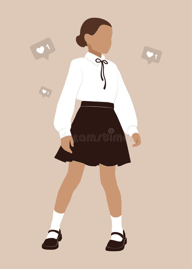 Vector illustration depicting a schoolgirl. Flat illustration. vector illustration stock illustration