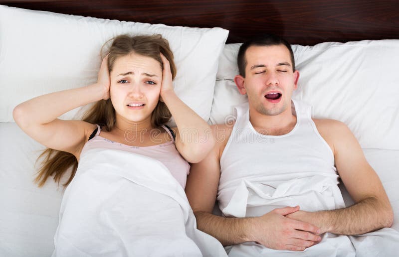 Girlfriend Cannot Stand Guy Snoring Loudly In Sleep Stock Image Image Of Male Caucasian 68655589 