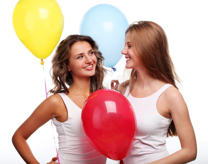 Girlfriends and balloons