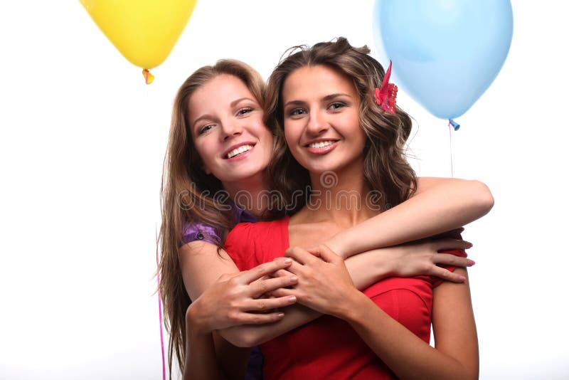 Girlfriends and balloons