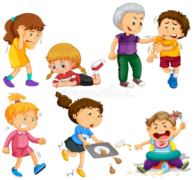 Girls and boys in different activities vector illustration Girls and boys in different activities vector illustration