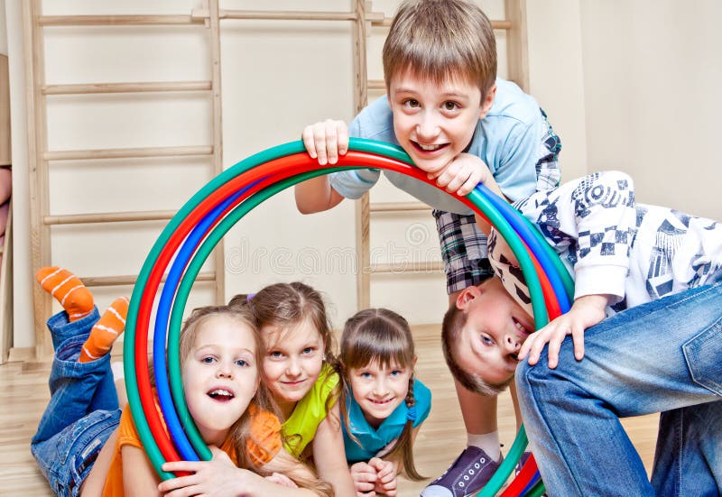 Girls and boys royalty free stock photos