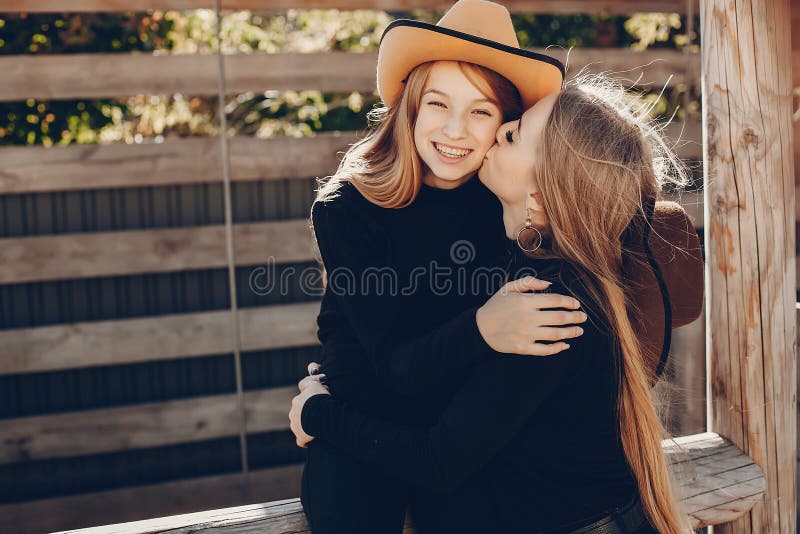 Girls in a Cowboys Hat on a Ranch Stock Image - Image of cowboy, blonde ...