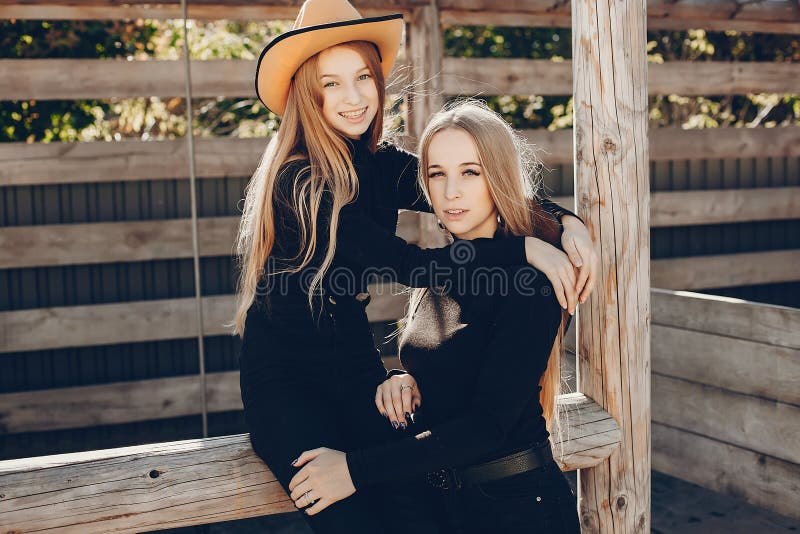 Girls in a Cowboys Hat on a Ranch Stock Photo - Image of people, blond ...