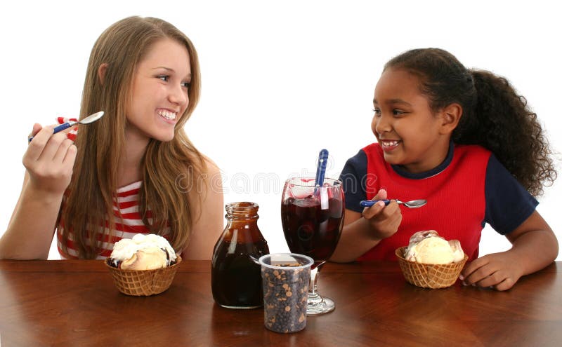 Girls Eating Ice Cream