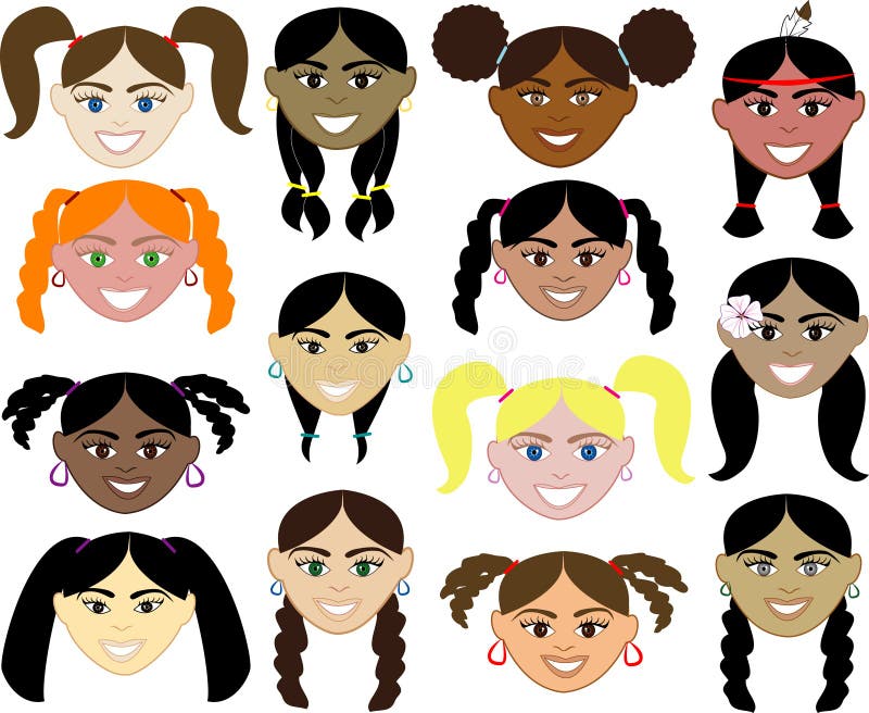Women Faces Diversity Ethnicity See My Others! Stock Vector